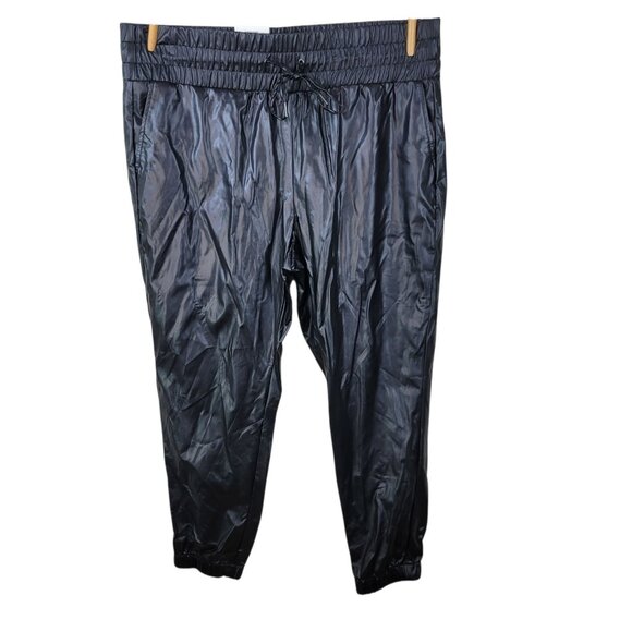 NEW Ophelia Roe Faux Leather Plus 2X Plus Black Stretch Waist Pleather Jogger - Picture 2 of 9